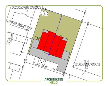 Bauantragsplanung für ein modernes Doppelhaus